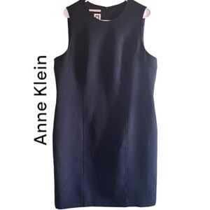 Anne Klein Black Sheath Dress Size 16 Minimalist Dark Academia